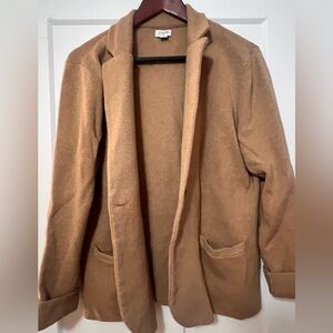 J.Crew camel knit relaxed sweater blazer jacket L
